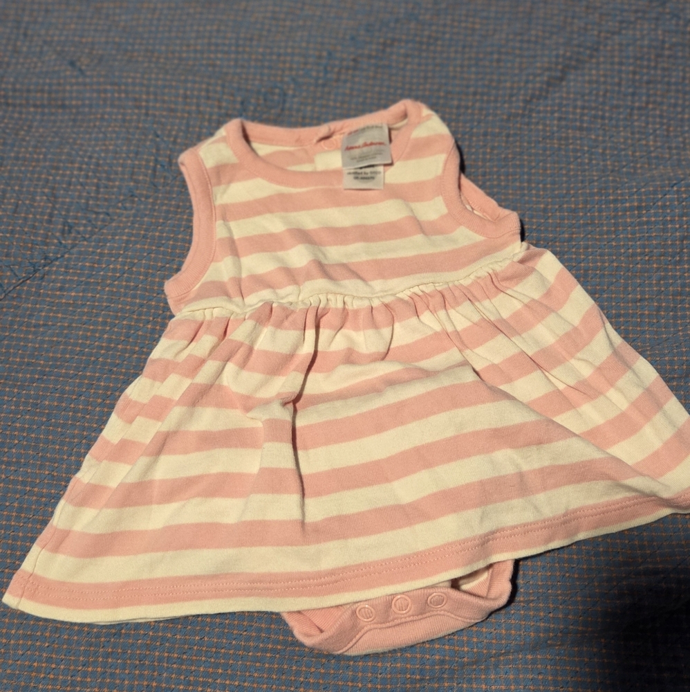 Hanna Andersson Pink and Cream Striped Baby Dress